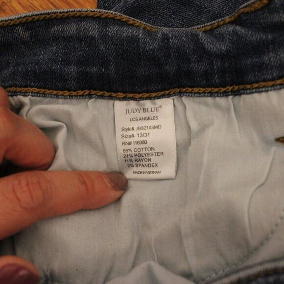 Judy Blue Women's Jeans Size 13/31 Stretch Denim Mid-Rise Slim Fit‎ Blue - Picture 5 of 10